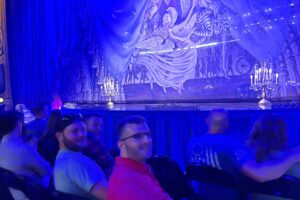 Second-row seating! The in2Action guys wait for the show to begin.