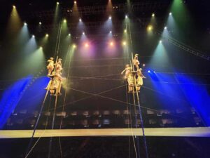 Trapeze artists at the May 27 Cirque du Soleil show in Kansas City.